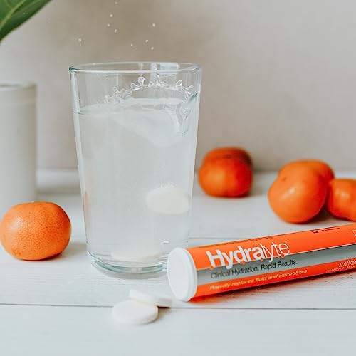 Hydralyte Electrolyte Tablets | 40 Orange Electrolytes | Airplane Travel Essential for Rapid Rehydration | Hydration Table...