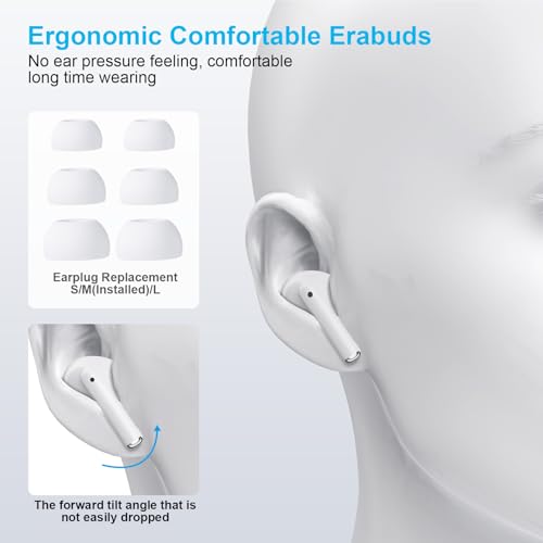 Wireless Earbuds for iPhone, 5.3 Bluetooth Headphones for Apple Earbuds Wireless, ENC Noise Cancelling 40Hrs Playback in E...