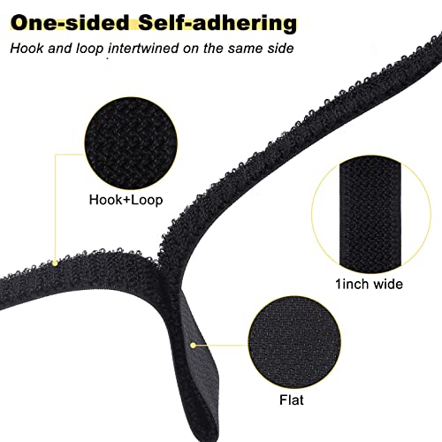 YMCRLUX 1"x16ft Hook and Loop Straps with 25 Metal Buckles, Adjustable Fastening Cable Straps, Cut-to-Length Cinch Strap, ...