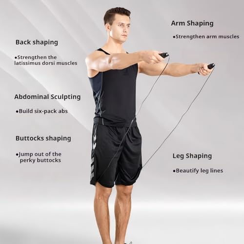 Elicho Weighted Jump Rope,Adjustable Tangle-Free Rapid Speed Steel Jumping Rope for Kids,Women and Men,Workout Jump Rope w...