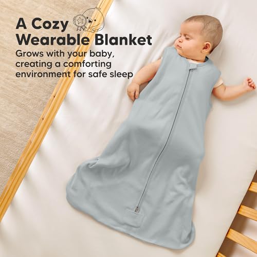 2-Pack Baby Sleep Sacks, Zipper Wearable Blanket - 0.5TOG Organic Cotton, Lightweight,Soft Cozy Toddler Sleeping Sack 12-2...
