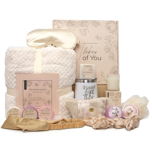 Thinking of You Valentines Day Gift Set for Her, Wife, Mom & Best Friend - Get Well Soon Gifts for Women - Relaxing Self C...