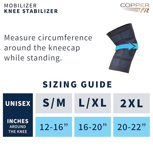 Copper Fit Mobilizer Knee Sleeve – ProSeries with Removable Side Stabilizers Knee Support for Advanced Recovery – Mobilit...