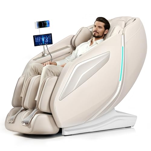 HealthRelife 4D Massage Chair Full Body Zero Gravity Recliner - 55“ SL-Track,15 Auto Modes,11 Massage Technique,40 Airbags...