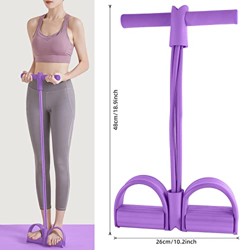 Multi-Function Tension Rope – 4 Tube Resistance Bands with Handles – Sit Up Exercise Equipment Home Gym Tummy Trainer for ...