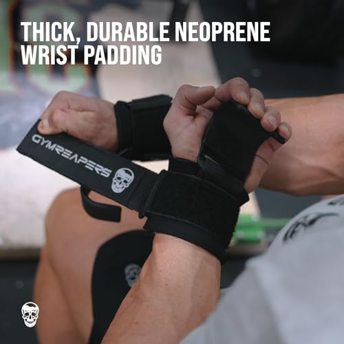 Gymreapers Weight Lifting Hooks (Pair), Heavy Duty Power Wrist Straps Hand Grip Support For Deadlifts, Pull Ups, Shrugs - ...