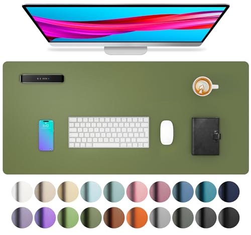 Aothia Desk Protector Mat, Mouse Pad, Non-Slip Waterproof PU Leather Desk Blotter, Laptop, Writing for Office and Home (2...