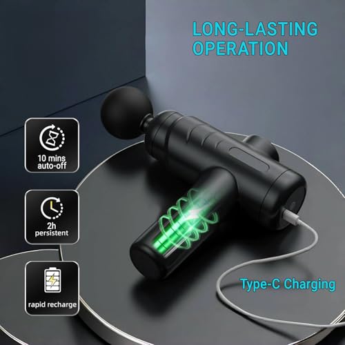 Tylorix Massage Gun Deep Tissue, Percussion Massager for Back and Neck with 5 Speeds, Cordless Muscle Massager for Pain Re...