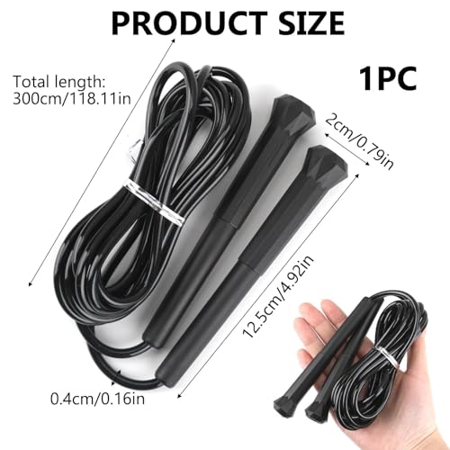 10 ft Speed Jump Rope with Handle, Adjustable Skipping Rope for Men Women, 3 oz Ultra-light Professional Fitness Boxing Cr...