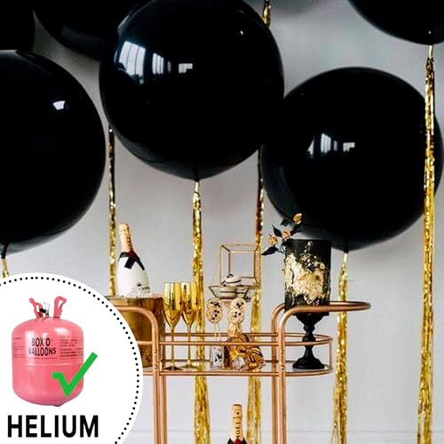 PartyWoo Black Balloons 4 pcs 36 Inch Latex Helium Matte Black Balloons for Baby Shower Birthday Graduation Casino Gaming ...