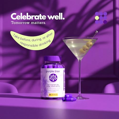 purple tree Post-Celebration Wellness Supplement for Liver Support & Hydration | Liposomal Dihydromyricetin (DHM), L-Gluta...