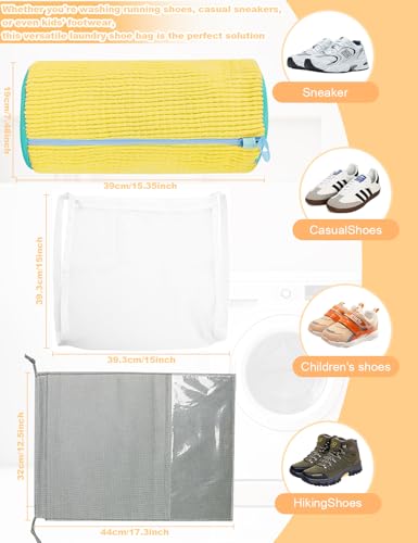4Pcs Reusable Shoe Washing Machine Bag Set (Cleaning, Drying and Storage) - 360° Deep Cleaning - Large Laundry Shoe Cover ...