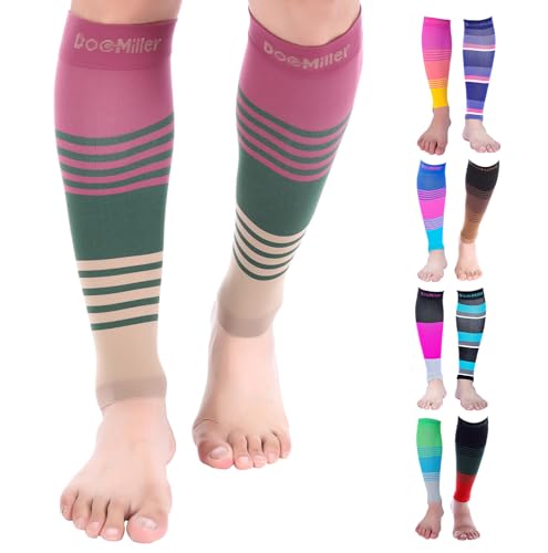 Doc Miller Compression Calf Sleeve for Men & Women, 20-30 mmHg Graduated Support, Knee High, Running, Shin Support, Calf S...