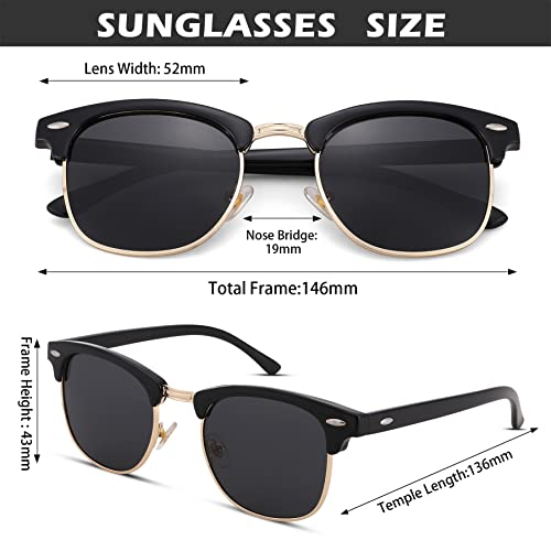 Pro Acme Semi-Rimless Polarized Sunglasses UV 400 Protection for Women Men