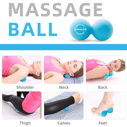 MURLIEN Peanut Massage Ball, Double Lacrosse Ball for Myofascial Release, Trigger Point Therapy, Muscle Relief, Acupoint M...