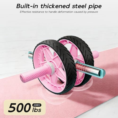 2025 New Double-Wheel Ab Roller for Core Training – Rebound Design with Adjustable Elastic Band, Silent Non-Slip Wheels, D...