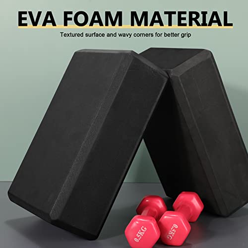 Lenwen 30 Pieces Black Yoga Blocks 9'' x 6'' x 3'' EVA Foam Non Slip High Density Dance for Stretching Pilates Meditation ...