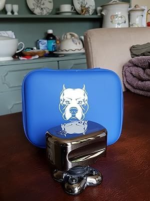 SKULL SHAVER Pitbull Travel Case - Protects Pitbull Series Electric Shavers & Accessories - Blue - Without Flex Cushion, Blue, L