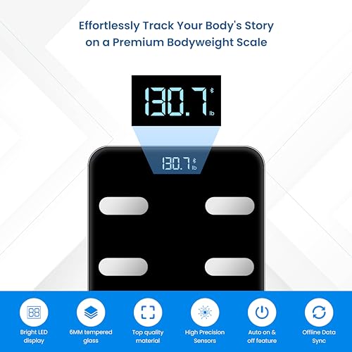 NextLevel Fit Smart Bathroom Scale for Body Weight – Digital Weight Scale with BMI, Body Fat & Body Composition, Smart Sca...
