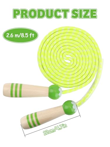 Jump Rope for Kids, Lorvain Adjustable Skipping Rope, Kids Jump Ropes with Wooden Handle for Girls Boys, Weighted Jumping ...