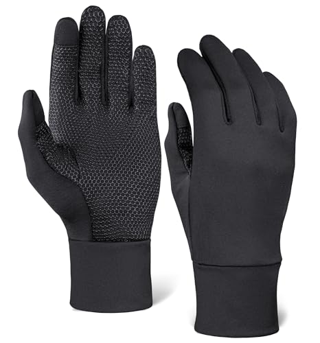 Tough Outdoors Running Gloves for Men & Women - Winter Liners & Touchscreen - Lightweight & Hiking Gloves
