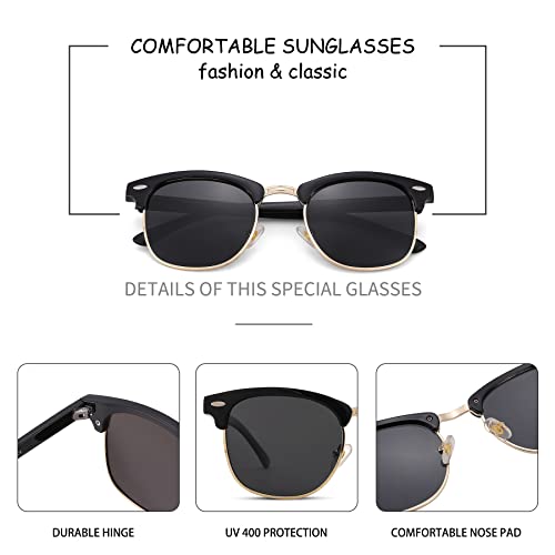 Pro Acme Semi-Rimless Polarized Sunglasses UV 400 Protection for Women Men
