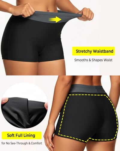 Daci Women 2 Piece Tankini Swimsuit - 2025 Tummy Control Sporty Bathing Suit Color Block Swim Tank Top with Boy Shorts
