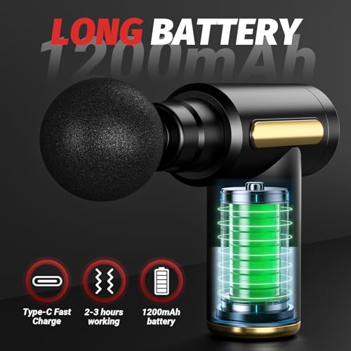 Brantefa Massage Gun, Small Travel Tool, Massage Gun Deep Tissue,Percussion Handheld Portable Muscle Massager Tool for Ful...