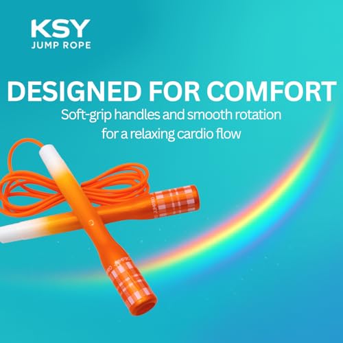 Jump Rope for Women (Rainbow Series) – Adjustable Cardio Rope for Women’s Fitness & Home Workouts | Soft-Grip Handles, Smo...