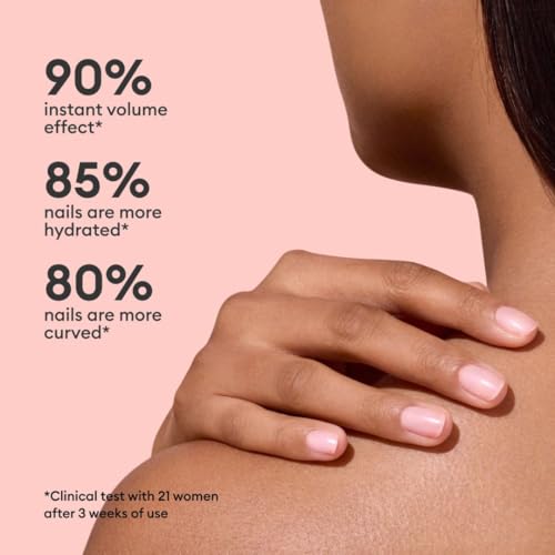 Manucurist Active Plump Nail Polish & Care - Collagen & Peach Extract - No Lamp - Nail Hydrator with Ultra-Glossy Baby Ros...