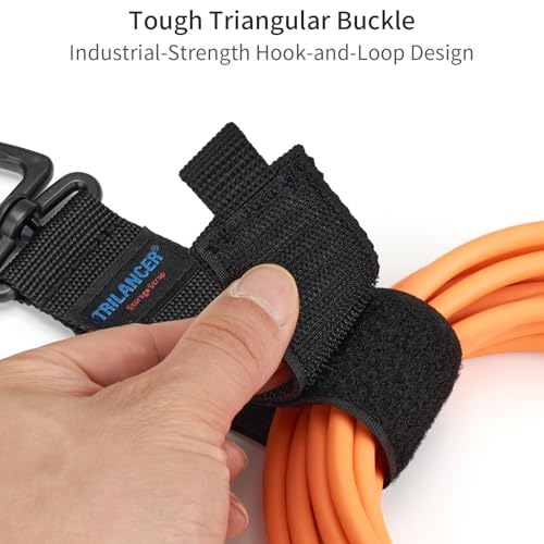 Heavy Duty Storage Straps(10-Pack), Trilancer Hook-and-Loop Cord Organizer and Hanger with Triangular Buckle to Hang on Wa...