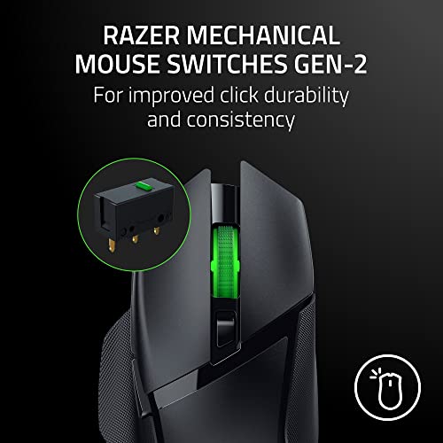 Razer Basilisk V3 X HyperSpeed Customizable Wireless Gaming Mouse: Mechanical Switches Gen-2-5G Advanced 18K Optical Senso...