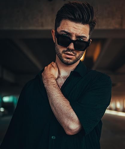 GFUIARA Trendy Square Sunglasses for Men Women Fashion Thick Rectangle Sun Glasses UV Protection Shades Designer Style