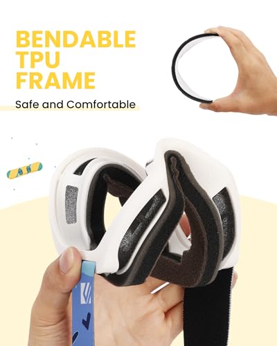 SNOWER Kids Ski Goggles, Anti-Fog Snow Goggles with OTG Design, 100% UV Protection, HD Lens for Kids Boys Girls
