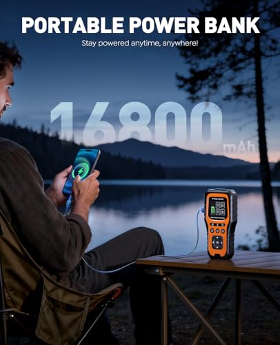 Car Battery Jump Starter with OBD2 Scanner 5000A, Car Battery Jumper Starter Portable (All Gas/10L Diesel), 12V Jump Box J...