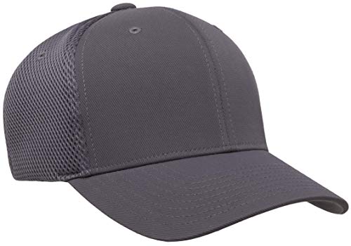 Flexfit Unisex Mesh Fitted 2-Tone Trucker Hat, Charcoal/Yellow, One Size