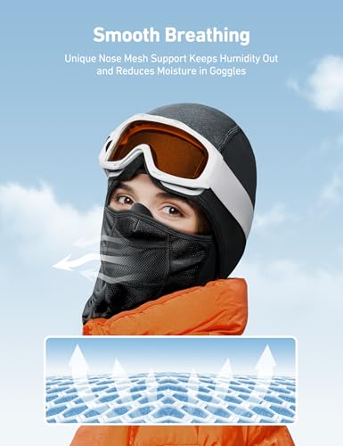 AstroAI Ski Mask Windproof Balaclava for Cold Weather, Winter Face Mask Breathable Stretchable for Skiing, Snowboarding, B...