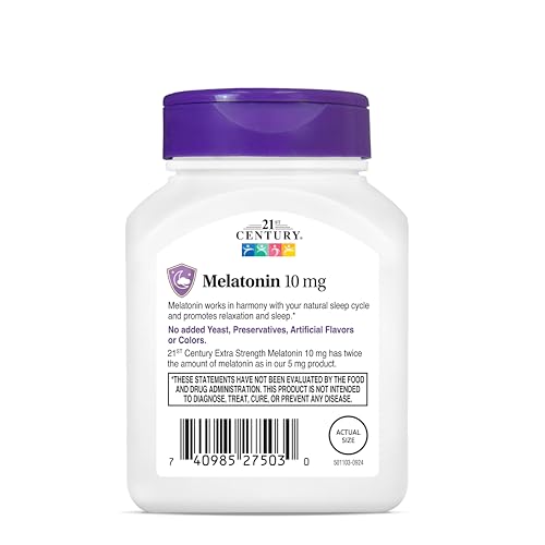 21st Century, Melatonin Quick Dissolve Tablets 10 mg, White, Cherry, 120 Count