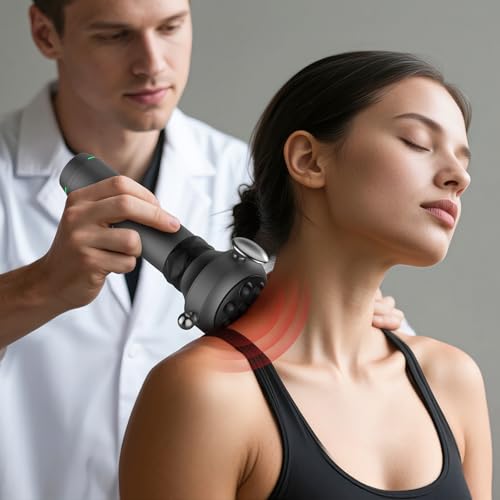 TILAT M1 Max Deep Tissue Vibration Therapy Massage Gun – 6500 RPM Handheld Muscle Massager with Thumb Head for Trigger Poi...