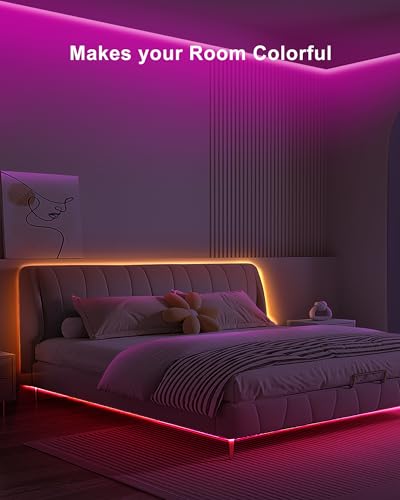 Tatazone 32.8ft Bluetooth RGB COB Led Strip Lights with Remote, Dimmable Smart App Led COB Light Strip, Color Changing Mus...