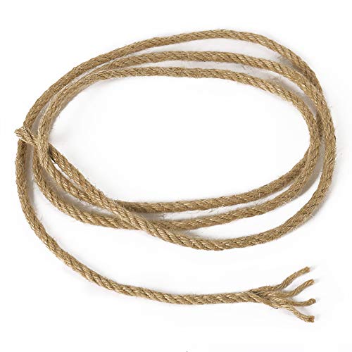 Tenn Well 5mm Jute Rope, 100 Feet 4Ply Twisted Heavy Duty and Thick Twine Rope for Gardening, Crafting, Bundling, Cat Scra...