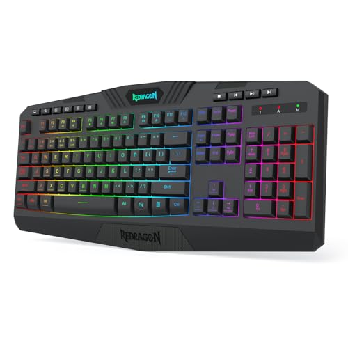 Redragon K503 Wireless Gaming Keyboard, 3-Mode (2.4G/BT/USB), RGB LED Backlit, Multimedia Keys, Fully Programmable Silent ...