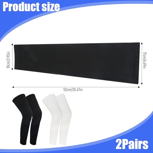 Zyghjort 2 Pairs Leg Sleeves, Thigh Compression Sleeves Full Length Sports UV Protection Sleeve Long Legs Sleeve with Ant...