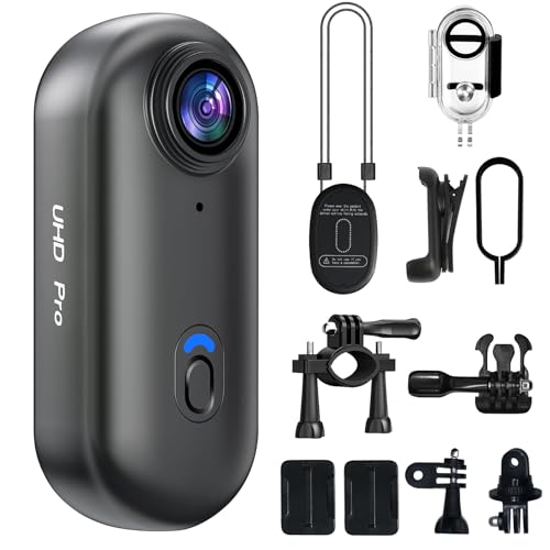 dahocamgo 4K Mini Body Camera, Sports POV Cameras, Portable Body Cam, Thumb Action Camera, Waterproof Wearable Camera, Hel...
