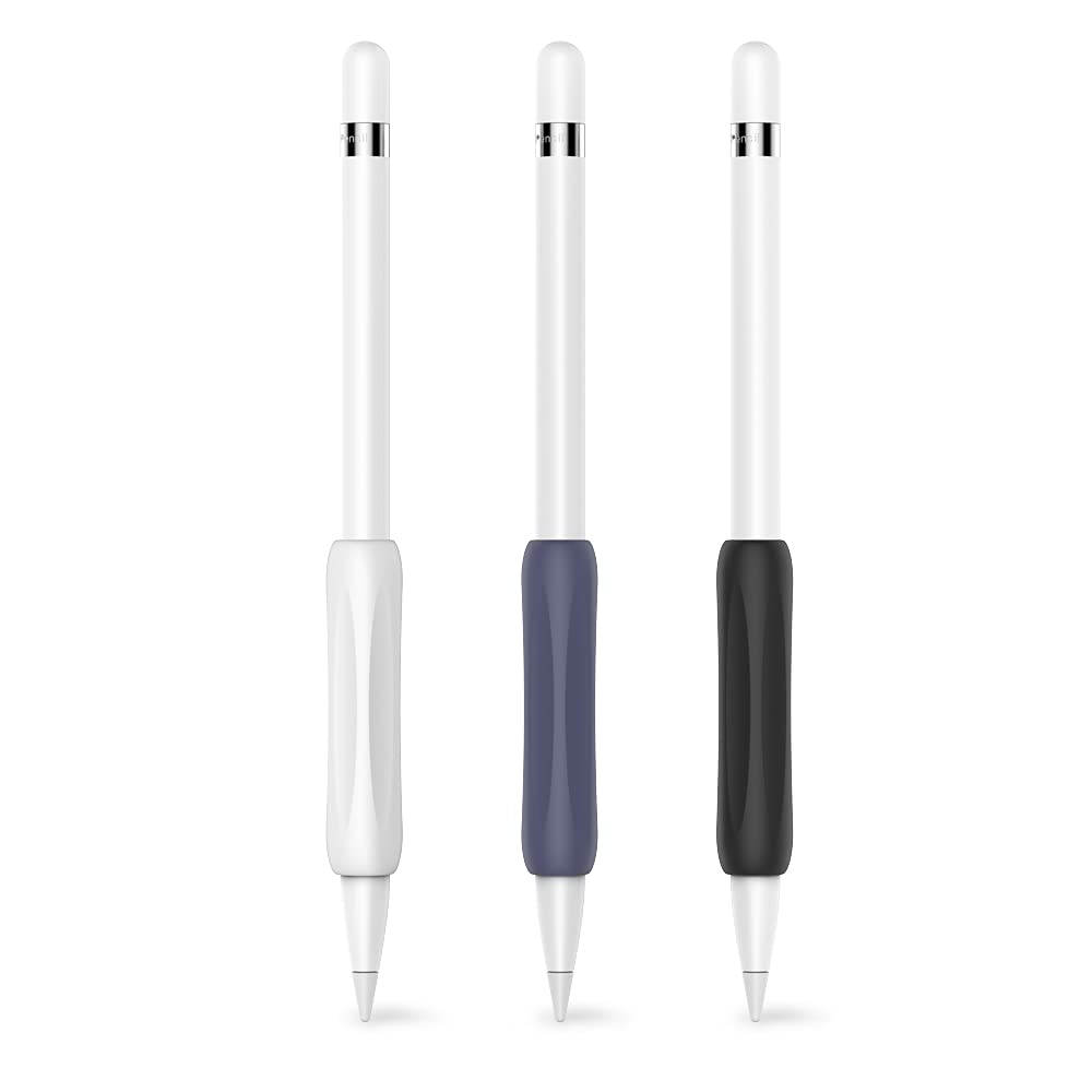 Delidigi Apple Pencil Grip 3 Pack Ergonomic Silicone Sleeve Accessories Compatible With Apple Pencil 1St And 2Nd Generation (Whi