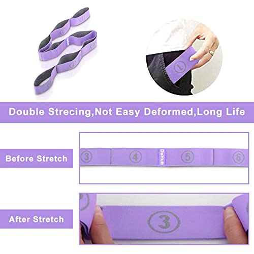 DEHUB Stretch Strap, Elastic Yoga Stretching Strap, Multi-Loop for Physical Therapy, Pilates, Yoga, Dance & Gymnastics Exe...