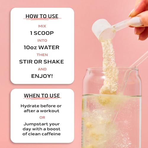 Ascent Clean Hydration + Energy Electrolytes Powder - 100mg Caffeine, 400mg Electrolytes, No Artificial Ingredients, Raspb...