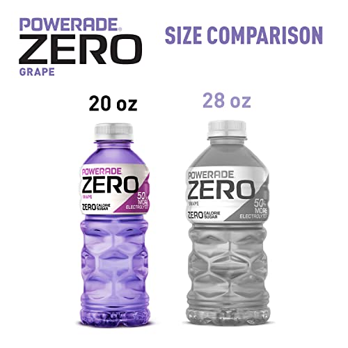POWERADE Electrolyte Enhanced Zero Sugar Grape Sports Drink, 20 Ounce (Pack of 8)