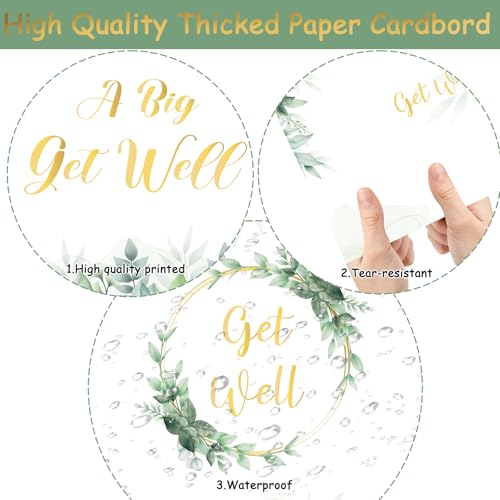 Big Get Well Card with Envelopes, 14 x 22 inches Greenery Large Get Well Soon Cards from Group, Giant Thinking of You Gree...