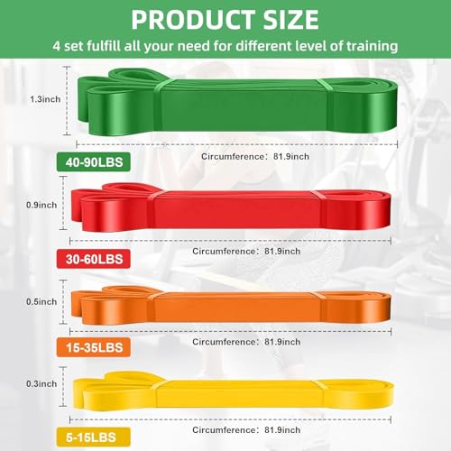 Exercise Bands Resistance Bands for Working Out,Pull Up Bands Set,at Home Workout Equipment,Workout Bands for Men and Wome...